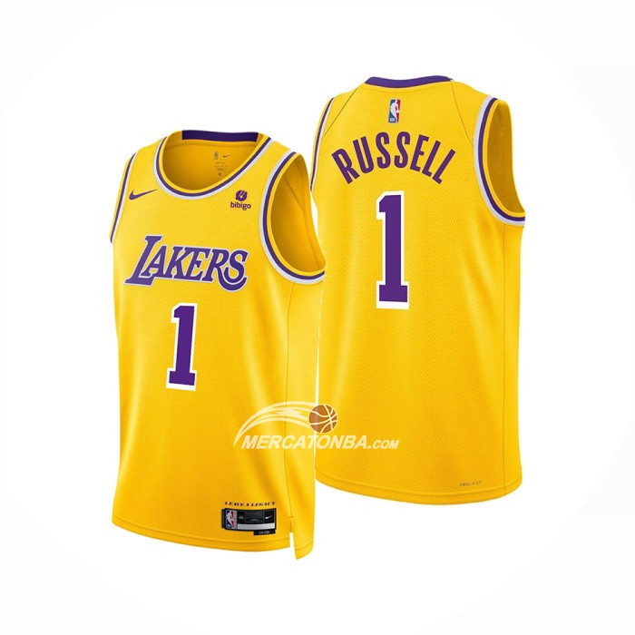 Maglia Los Angeles Lakers D'angelo Russell NO 1 Icon Giallo